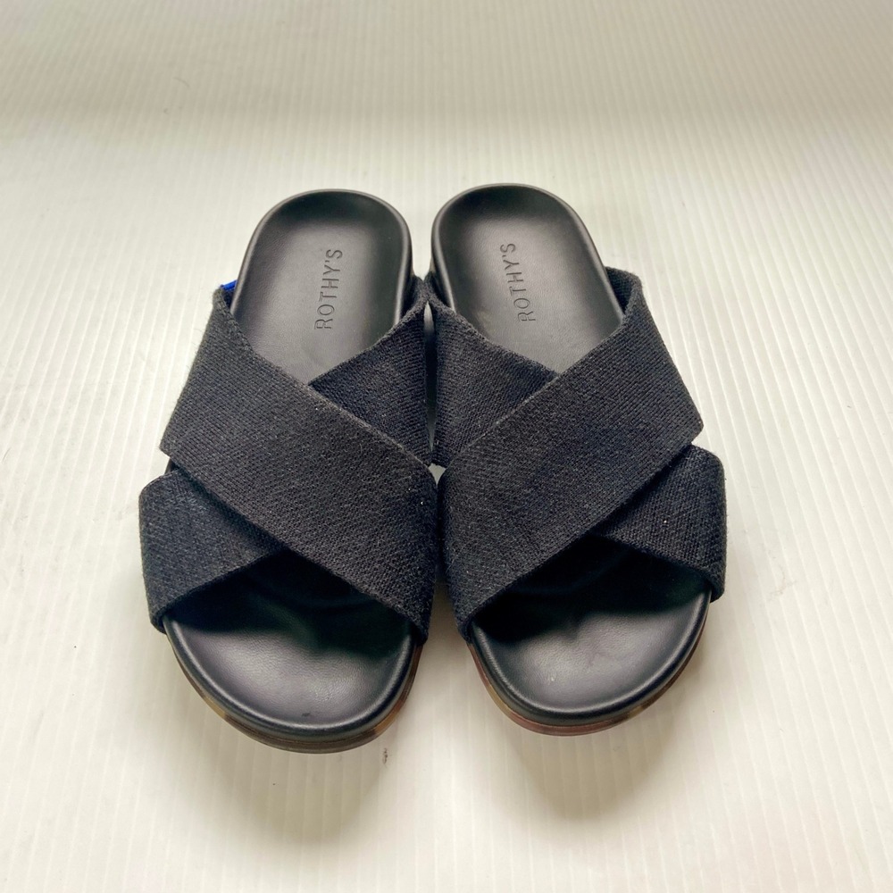 Rothys The Weekend Slide Sandals Black Womens 6